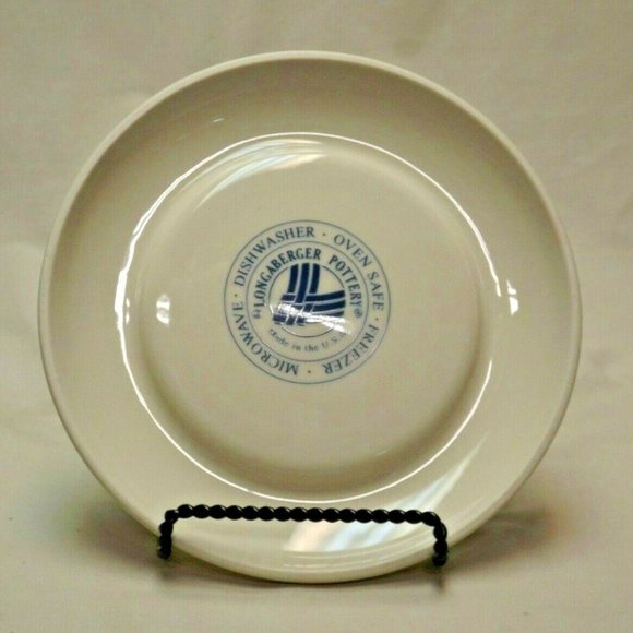 Longaberger Pottery Woven Traditions Classic Blue Pillar Candle Holder USA - Picture 2 of 6